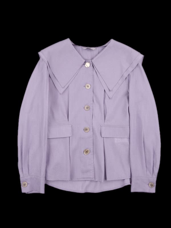 카라 긴팔 블라우스