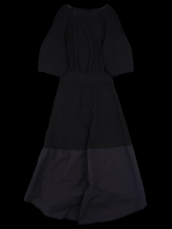 레이온 반팔 롱 원피스