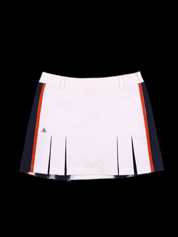 로고 주름 스커트