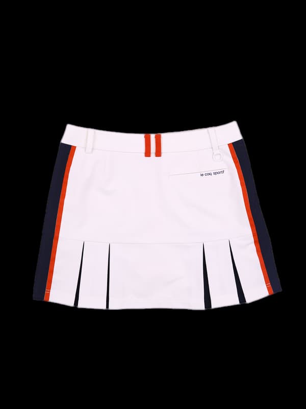 로고 주름 스커트