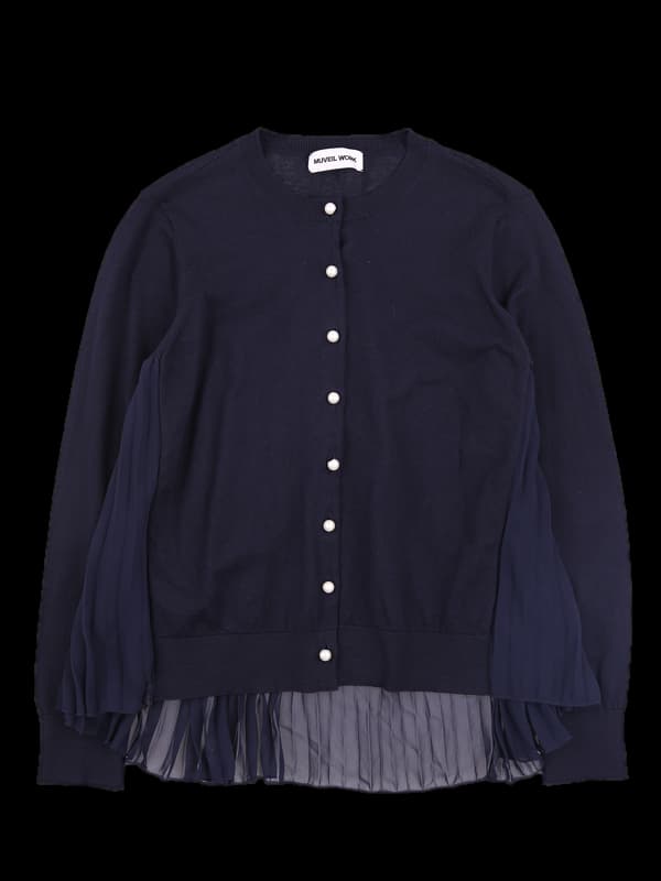 진주 포인트 긴팔 가디건