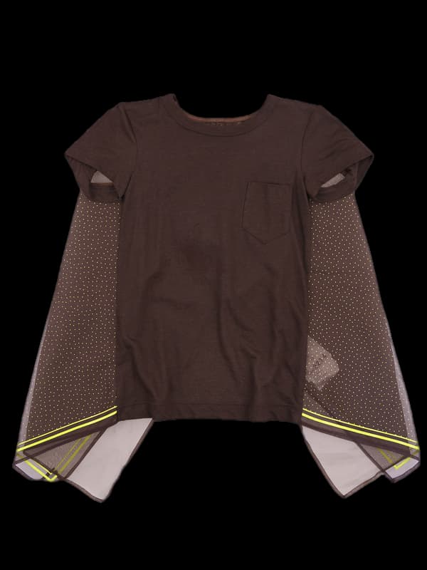 도트 시스루 반팔