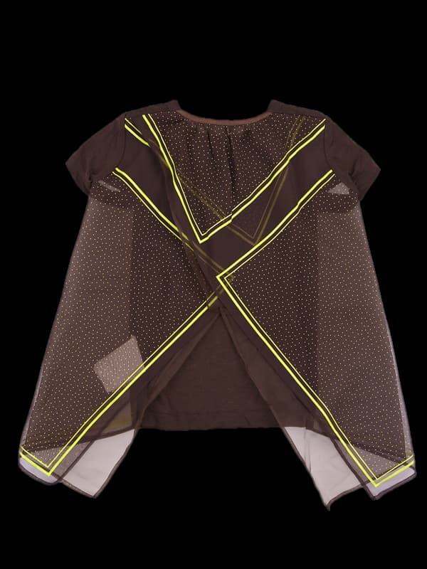 도트 시스루 반팔