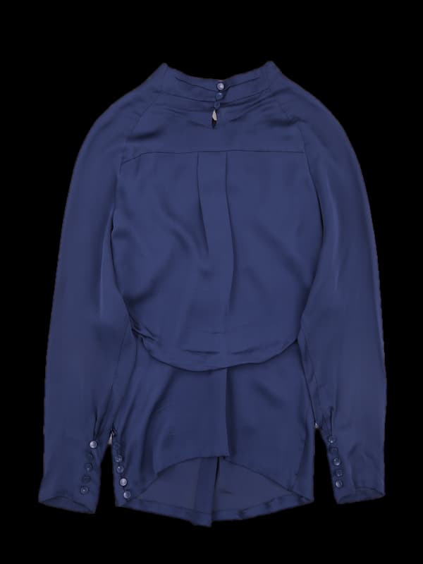 실크 셔링 블라우스