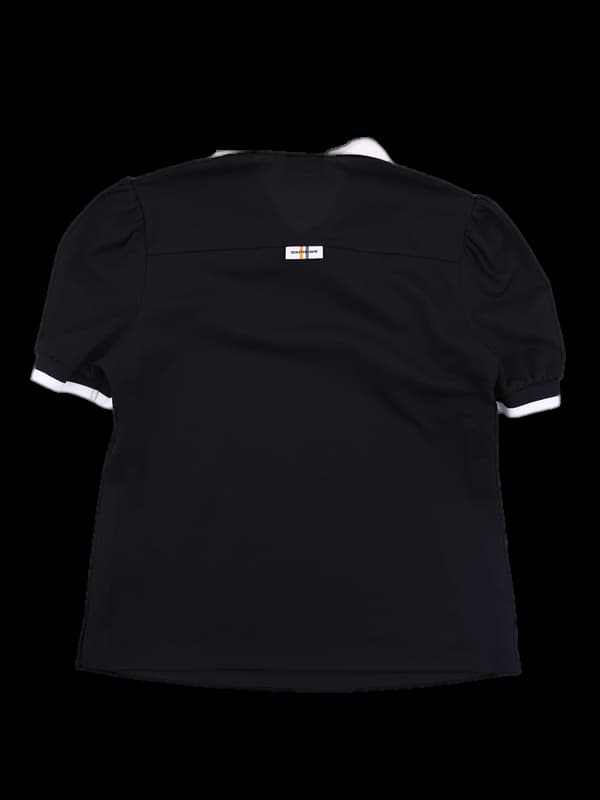 배색 반집업 카라 반팔