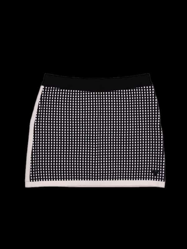 체크 니트 스커트