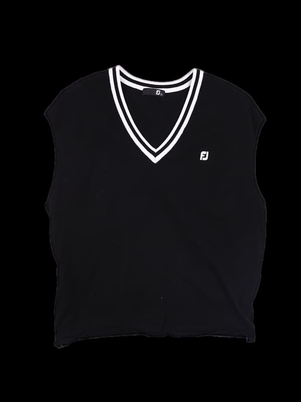 배색 니트 베스트