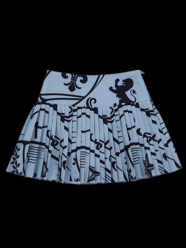 패턴 플리츠 스커트