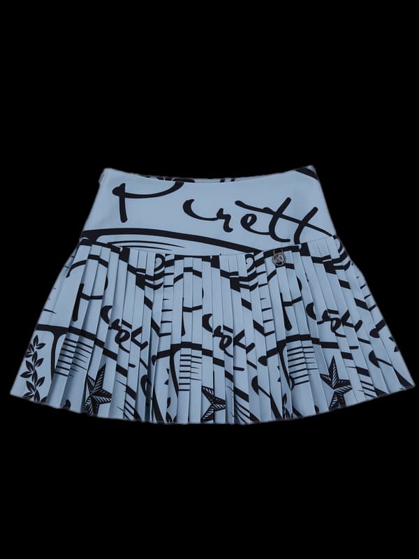 패턴 플리츠 스커트