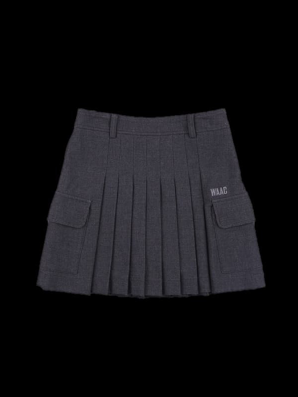 울 플리츠 스커트