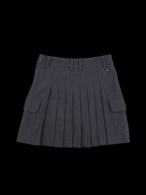 울 플리츠 스커트