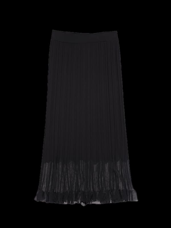 시스루 프릴포인트 롱 스커트