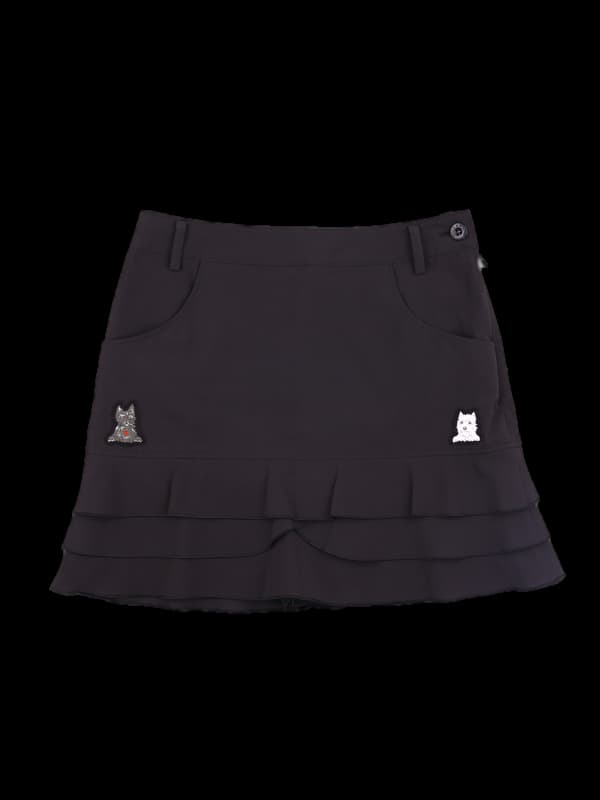 로고 플레어 스커트