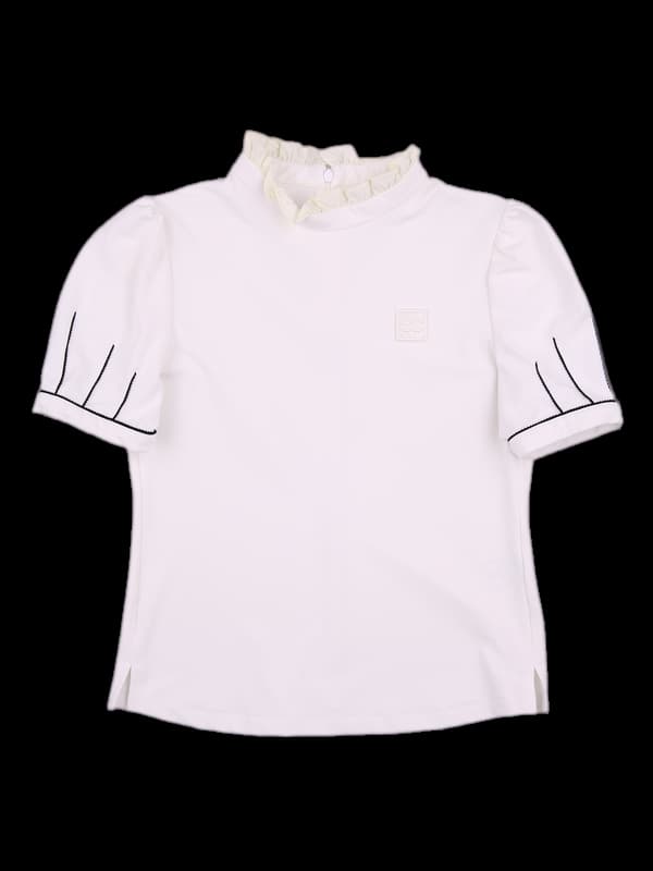 소매 셔링 포인트 반팔