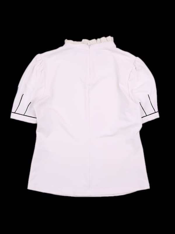 소매 셔링 포인트 반팔