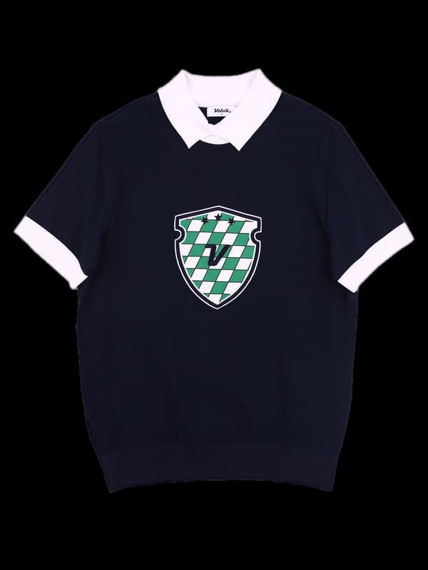 빅 로고 자수 카라 반팔