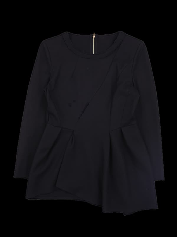 울 허리셔링 긴팔니트