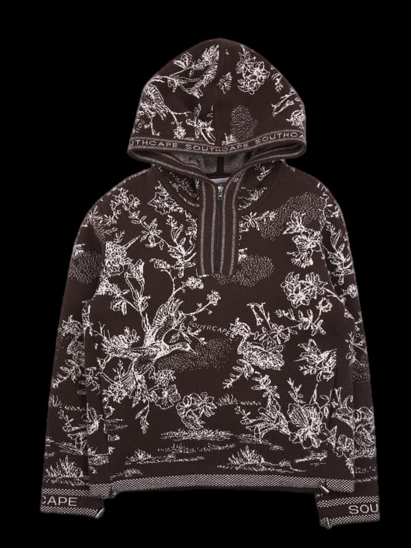 캐시미어 방풍 반집업 후드