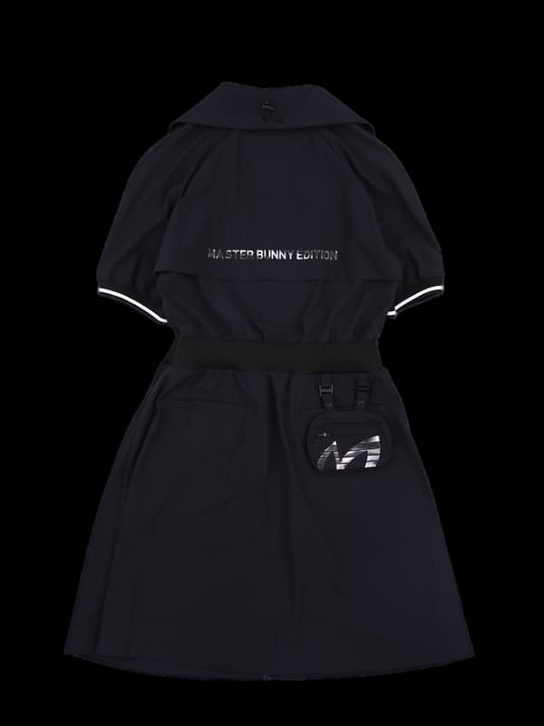 카라 풀집업 반팔 원피스