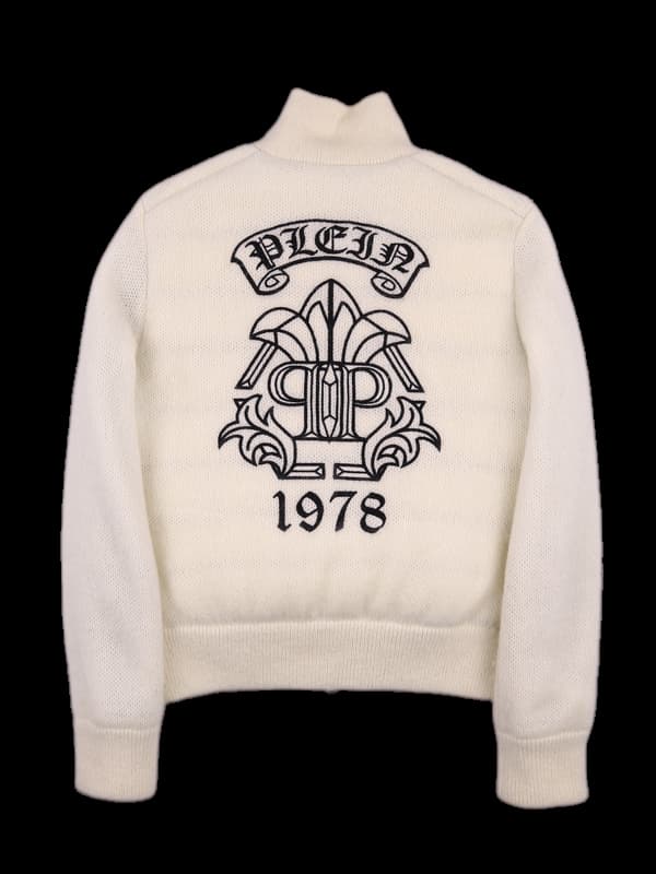 백 프린팅 니트 자켓