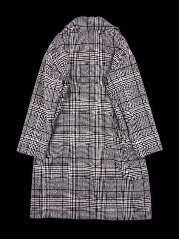체크 롱코트