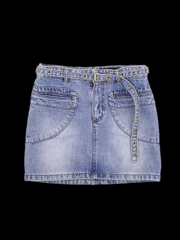 벨트 포켓 데님스커트