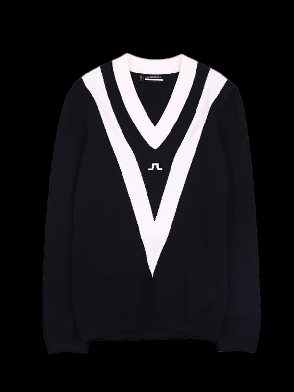 브이넥 배색니트