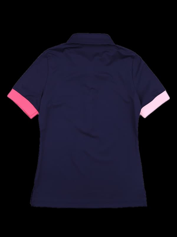 배색 반팔 카라티