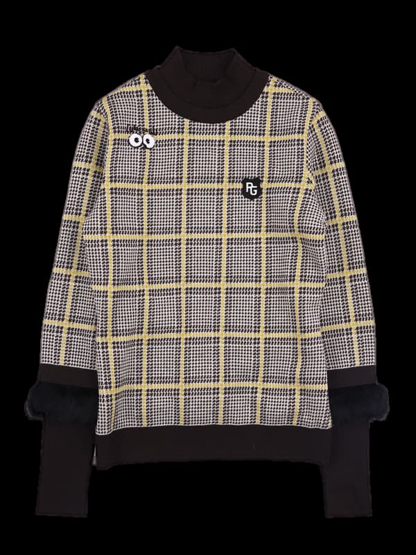 방풍 체크 폴로니트