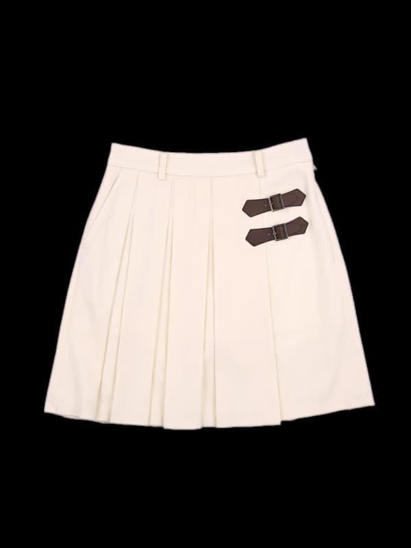 벨트 플리츠 스커트
