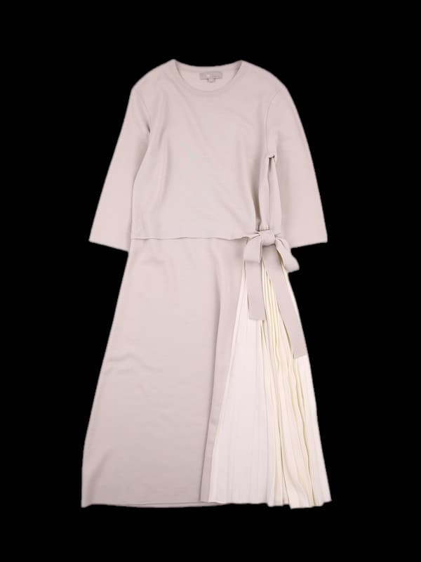 니트 플리츠 원피스