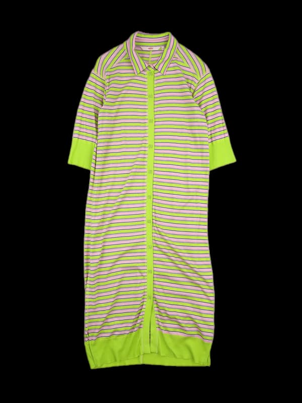 스트라이프 반팔 원피스