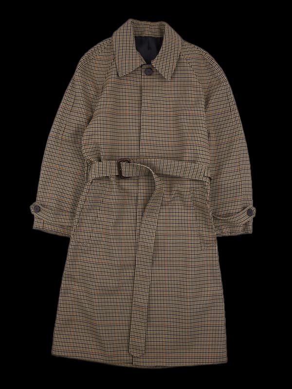 체크 롱코트