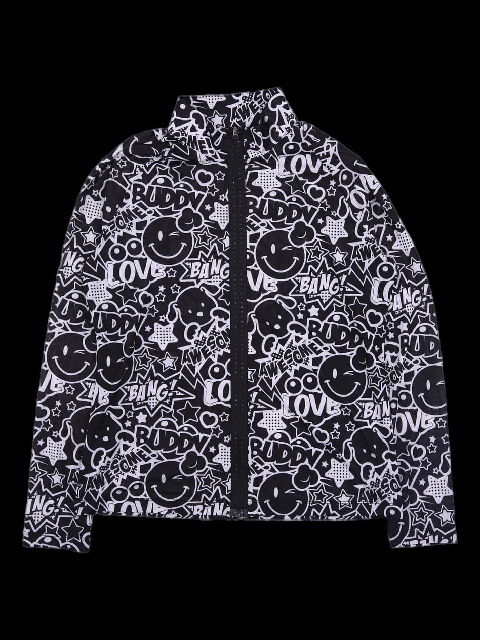 패턴 긴팔 집업