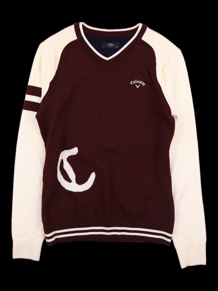 브이넥 배색니트