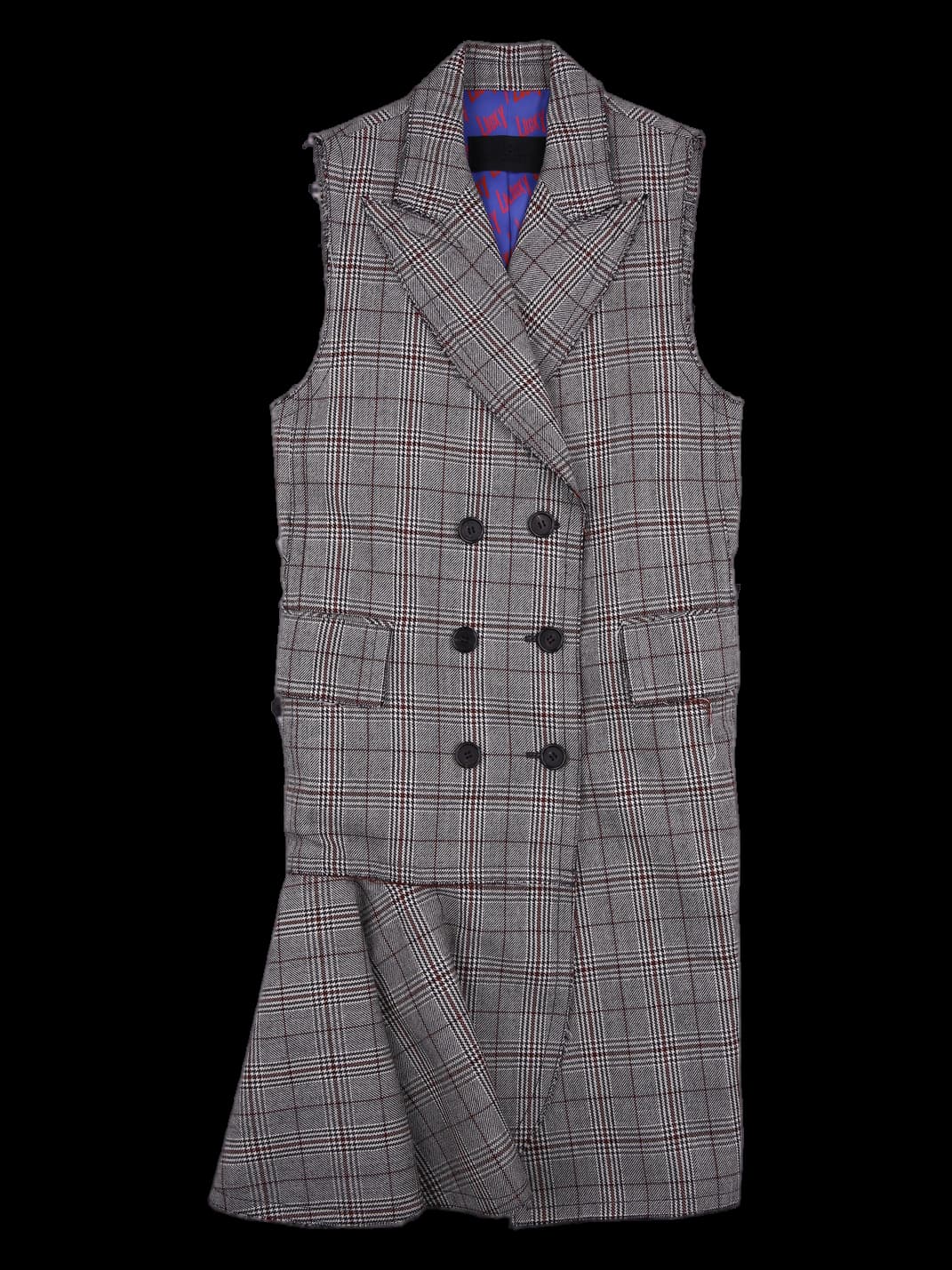 체크 롱 베스트