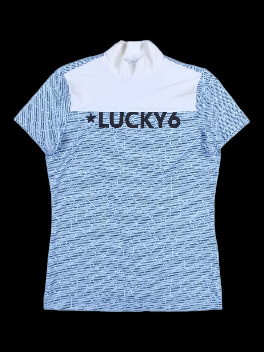 하이넥 배색 반팔티