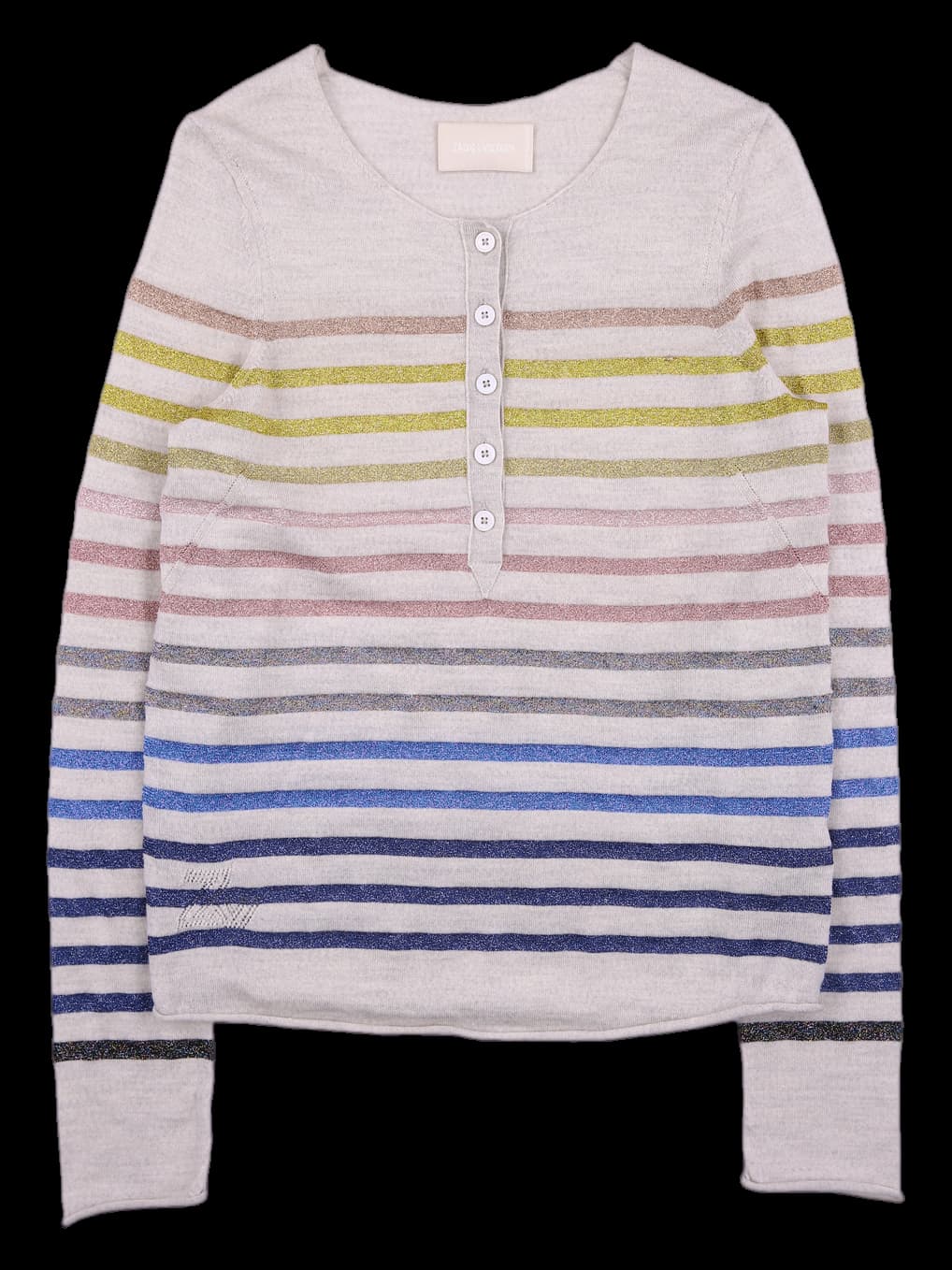 스트라이프 버튼 니트