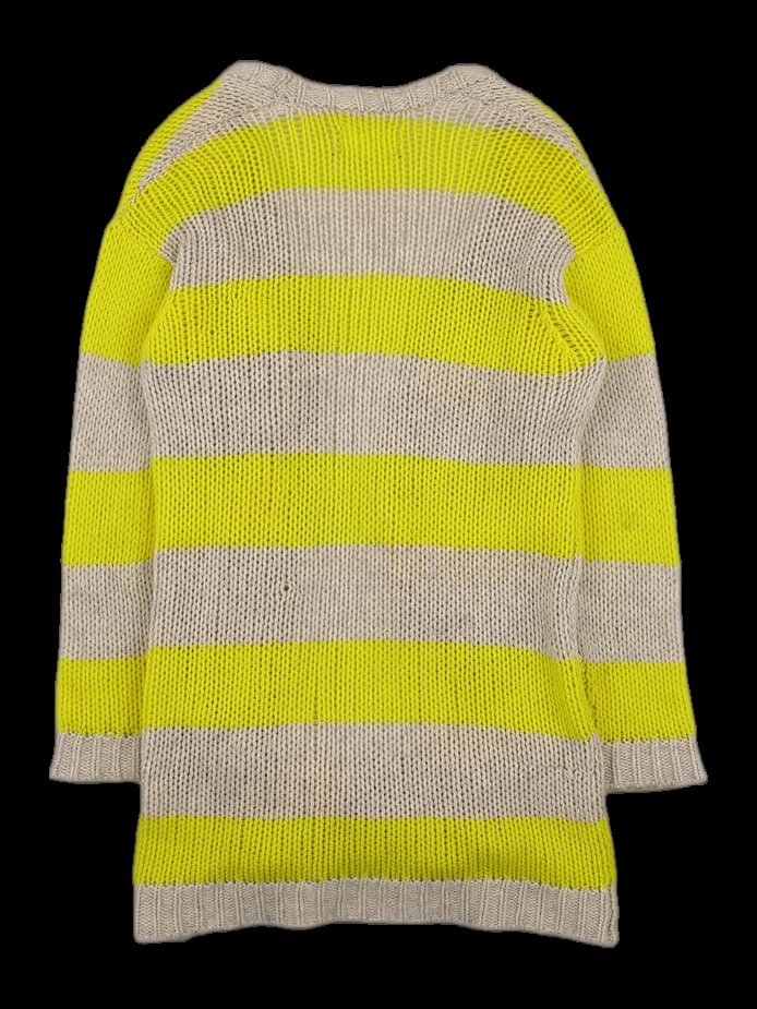 배색 오픈 가디건