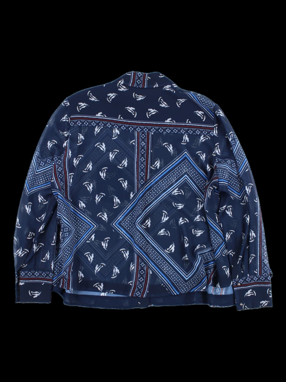 카라 시스루 블라우스