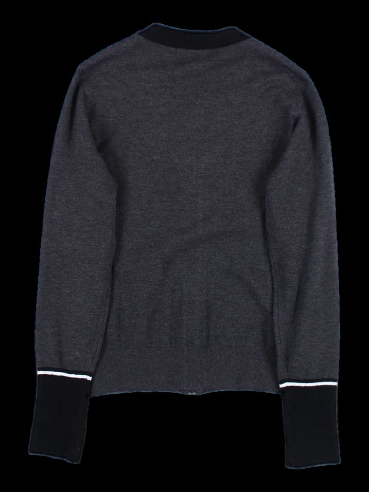 니트 브이넥 집업