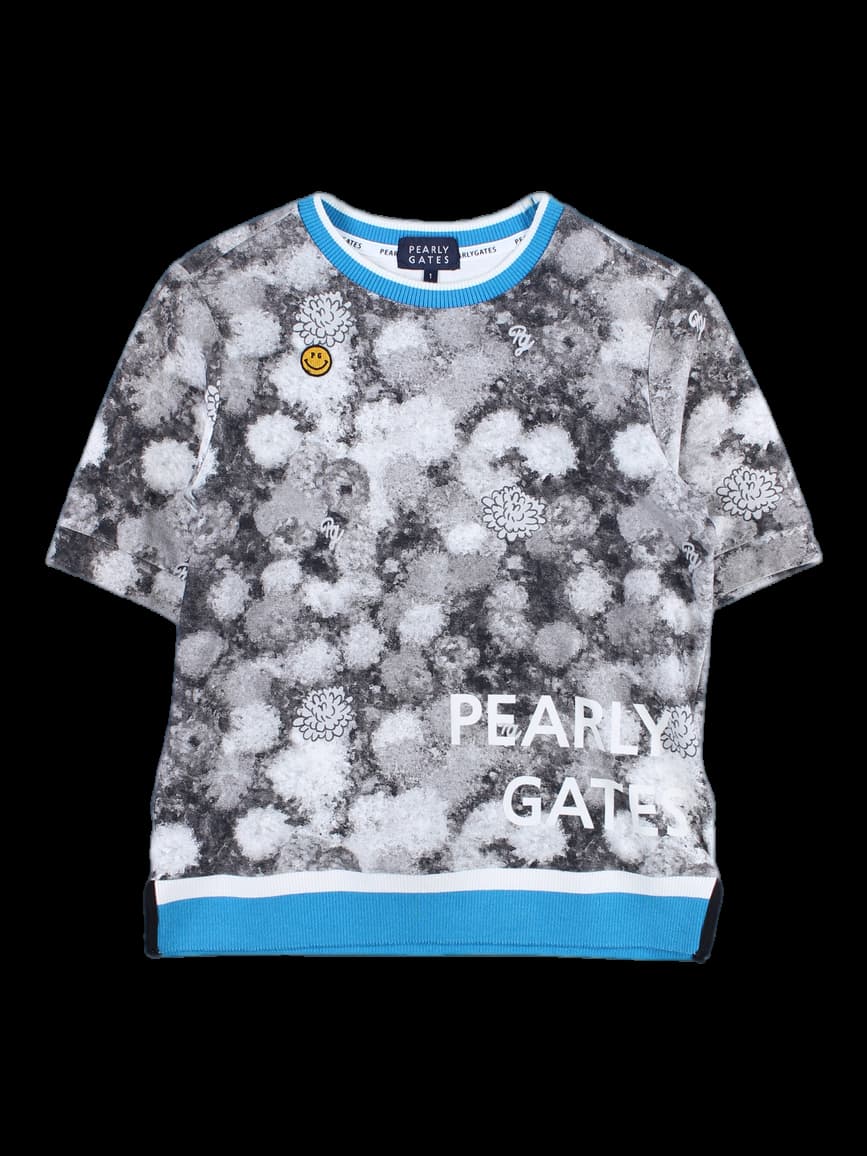 패턴 니트 반팔티