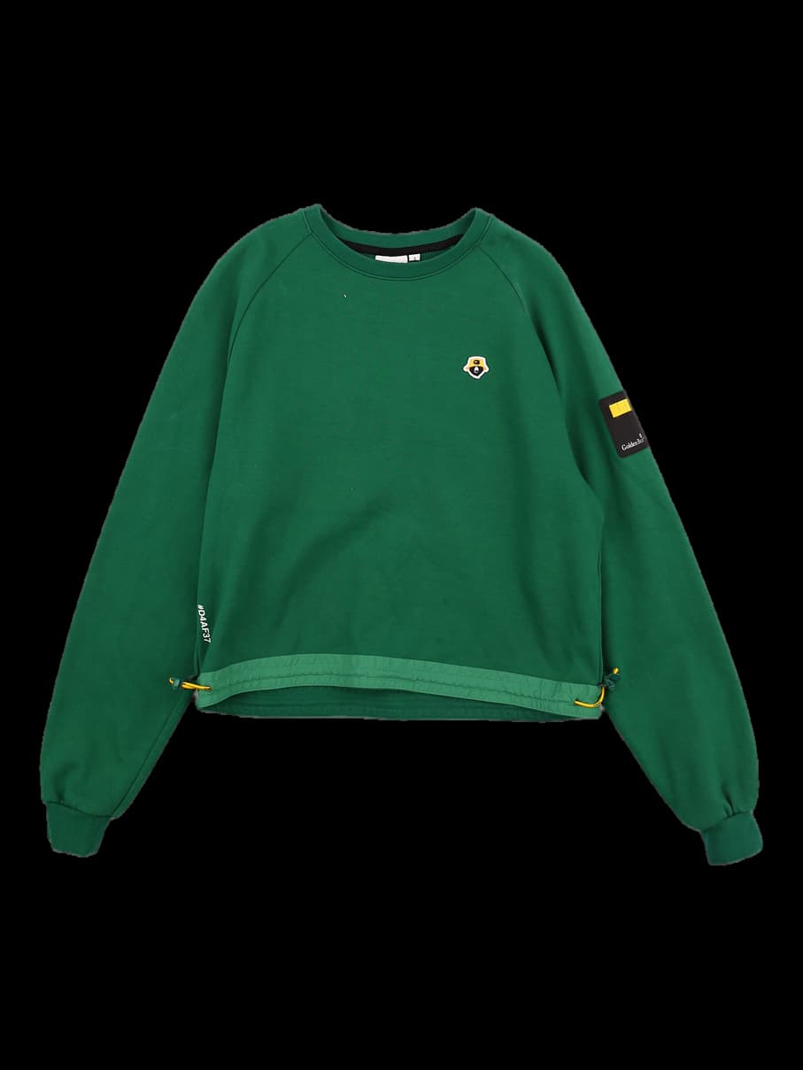 웨이스트 끈 조절 라글란 맨투맨 티셔츠