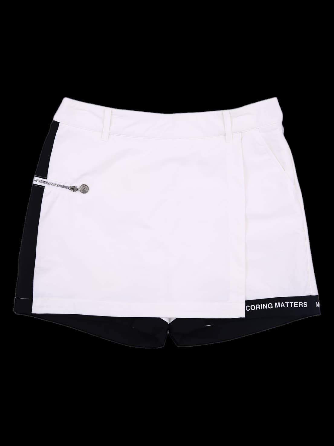 지퍼 포인트 배색 치마 반바지