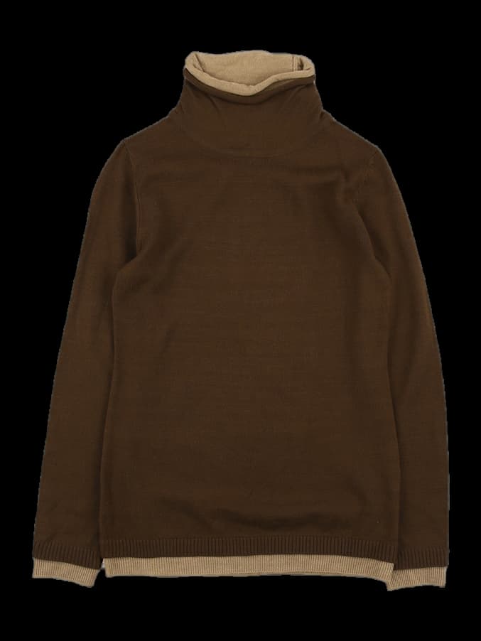 안감 배색 하이넥 베이직 니트