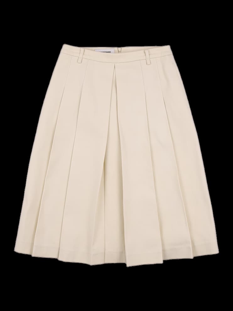 핀턱 미디 스커트