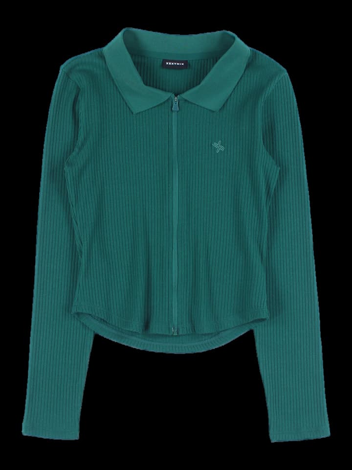 카라 니트 집업 가디건