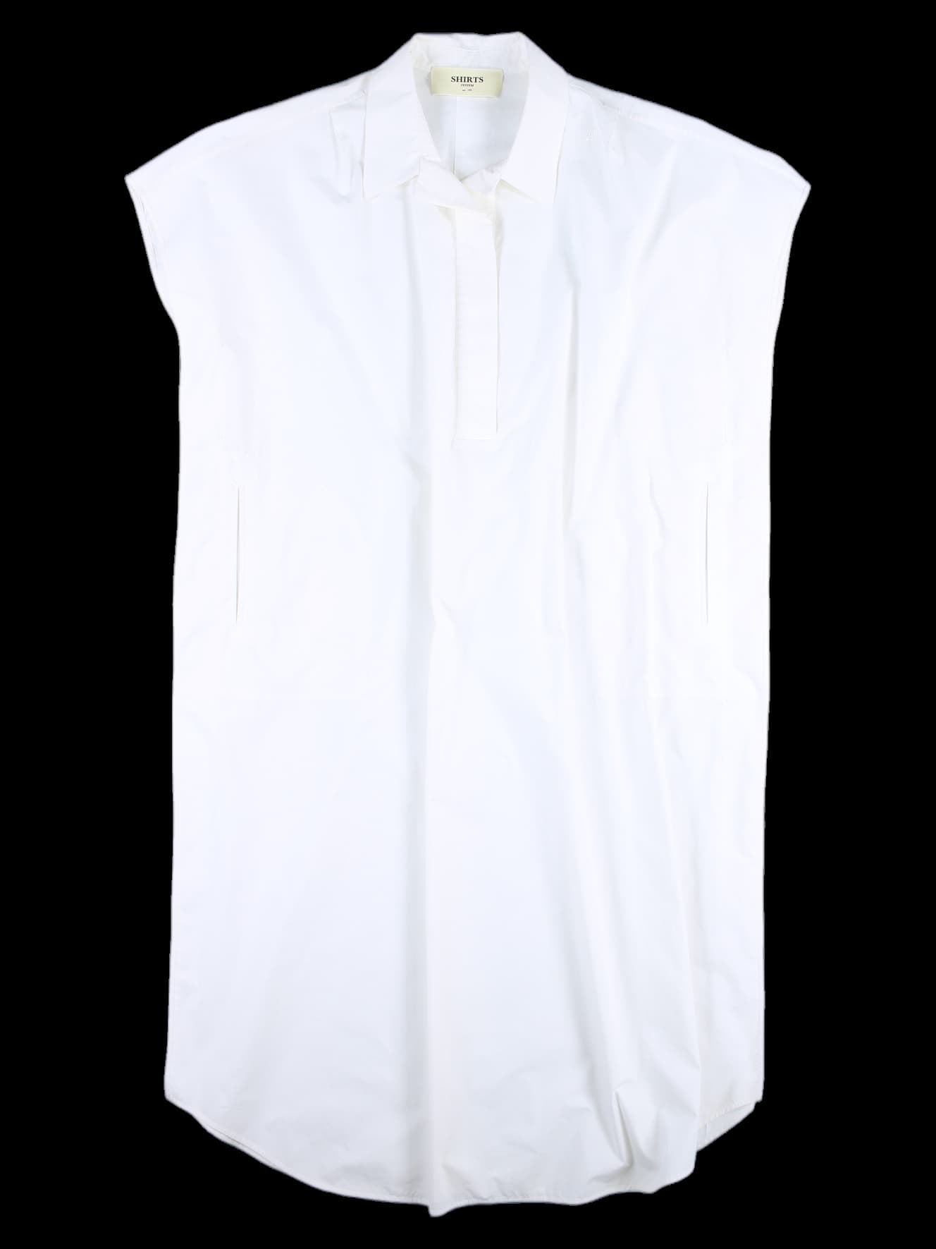 가오리핏 반팔 소매 허리 뒷밴딩 롱 셔츠 원피스