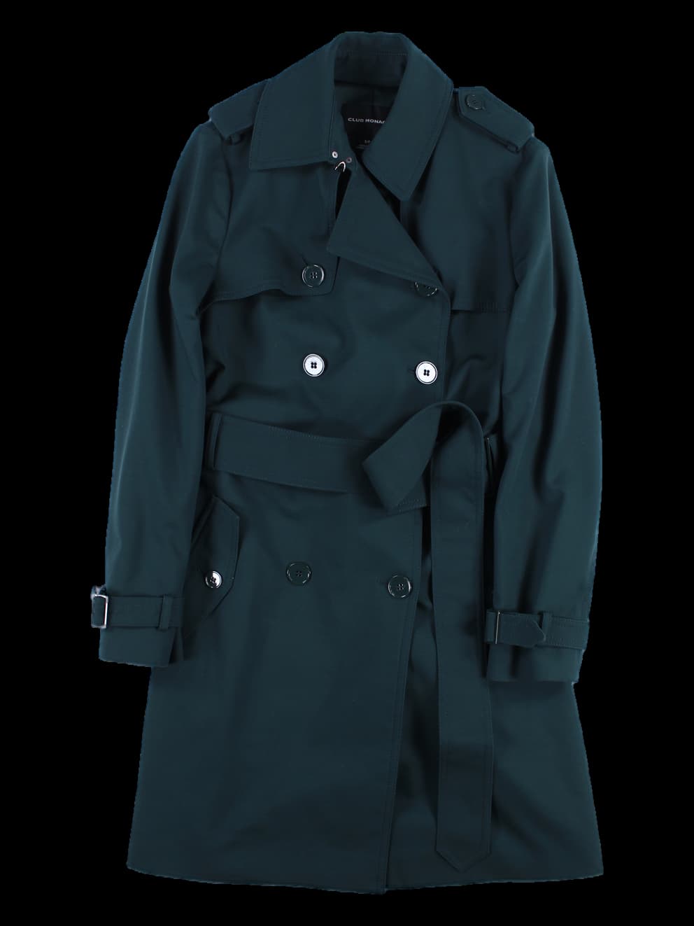 숄더 포인트 더블 버튼 롱 코트