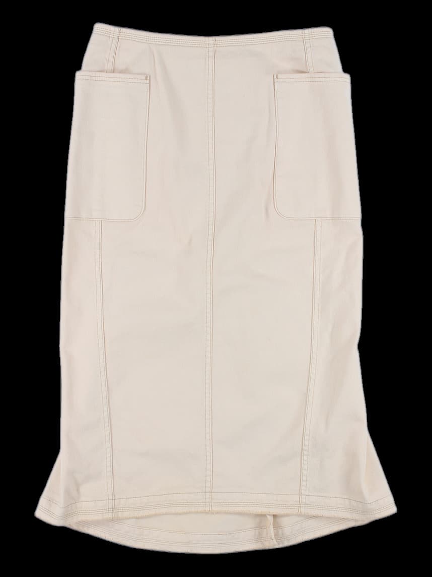 슬림 데님 롱 스커트